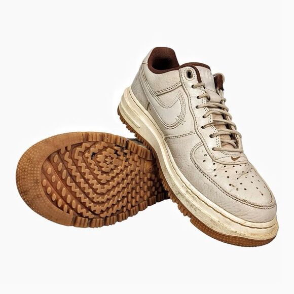 Nike Air Force One Pecan Luxe Low Leather Athletic Basketball Sneakers Size 10 - Picture 2 of 6